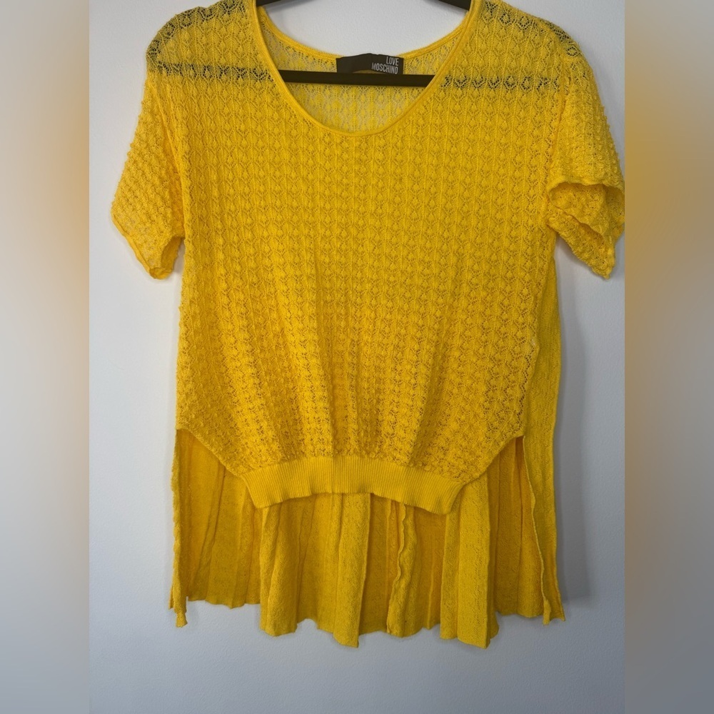 Love Moschino Asymmetrical Knit T-Shirt – Size 6